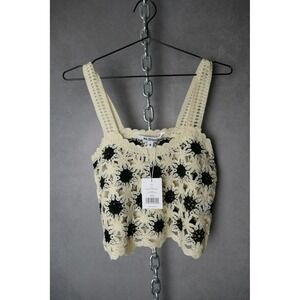 Walter Baker Beverly Crocheted Tank Top Cream Black Size S